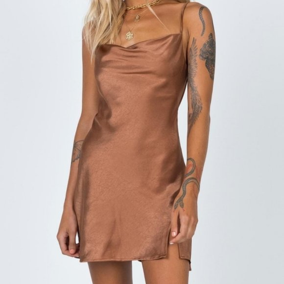 Princess Polly Alfie Satin Strappy Mini Dress 8 - Picture 2 of 13